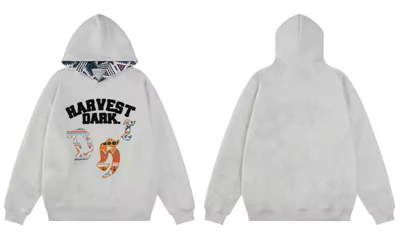 GONTHWID Embroidered Patchwork Hoodie