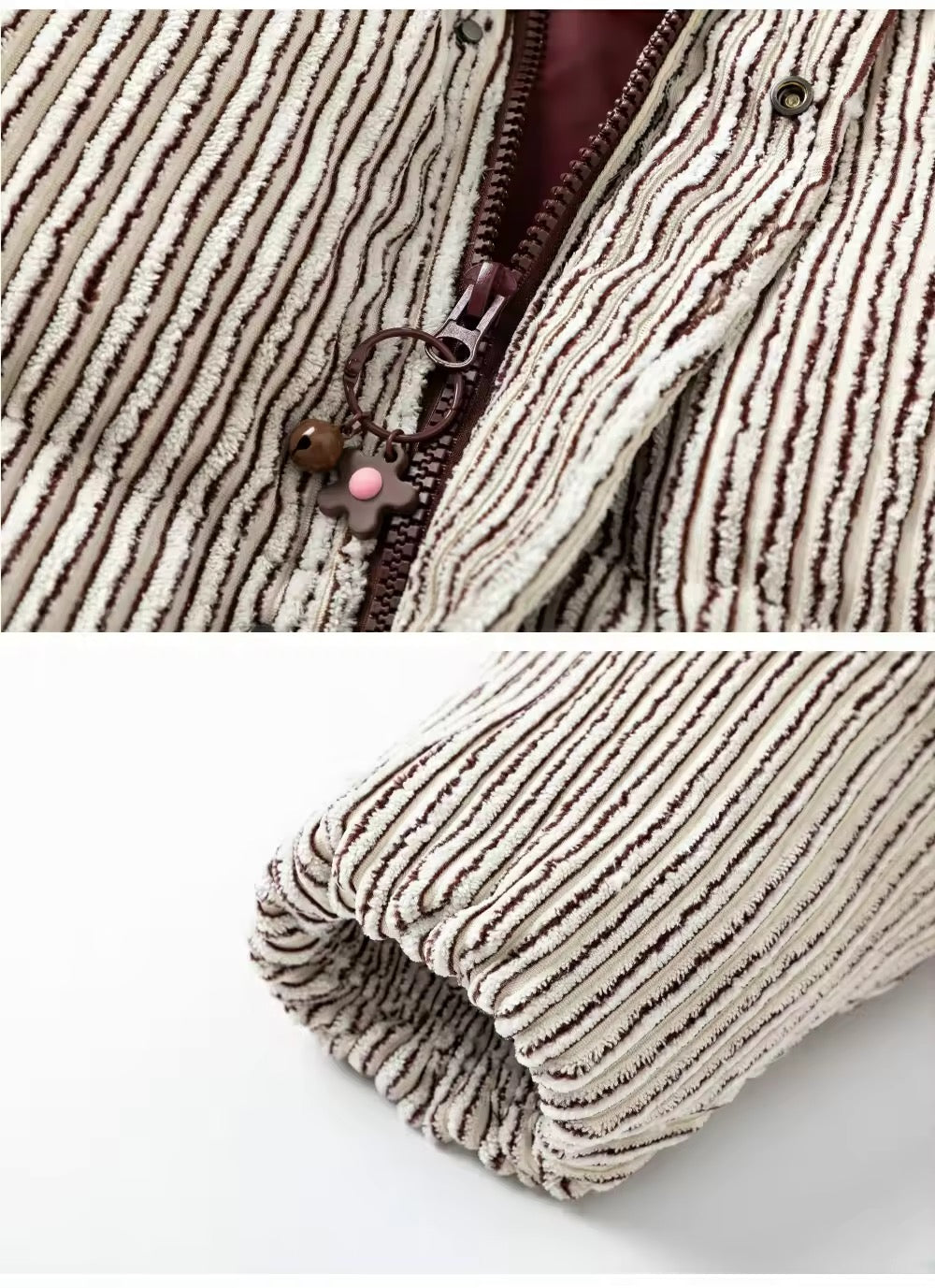 BASEFLY Corduroy Winter Stripe Puffer Jacket