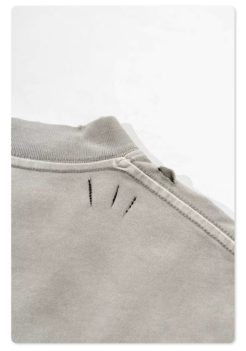 HY0846 Retro Loose Letters Printing Cotton T Shirt
