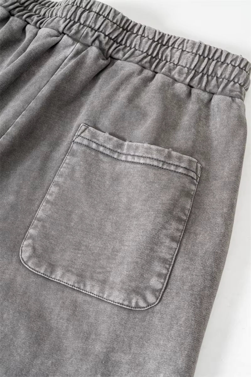 HY0830 330gsm Distressed Loose Trousers