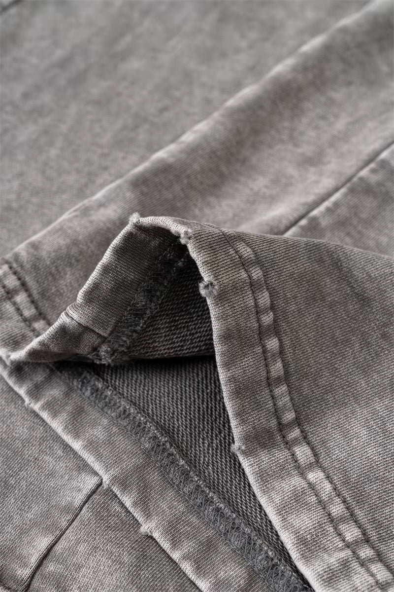 HY0830 330gsm Distressed Loose Trousers