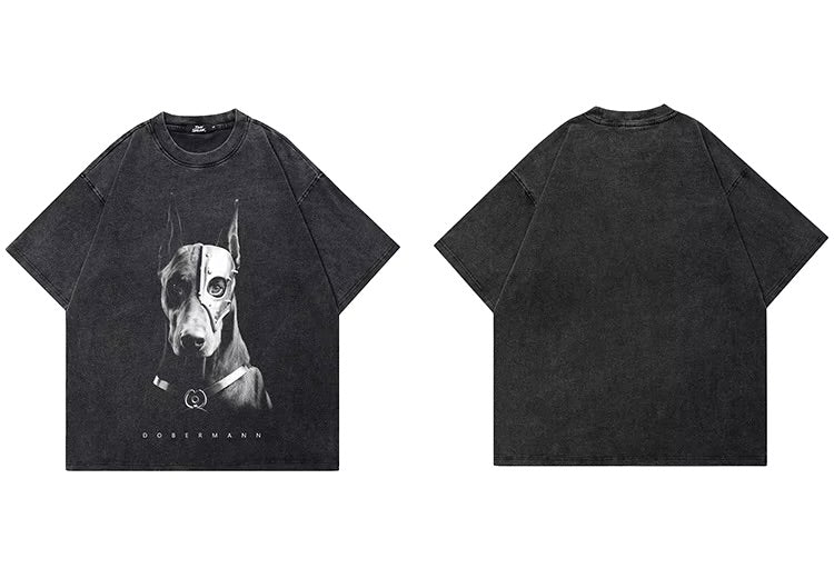 Tiny Spark Masked Doberman Dog Graphic T Shirt