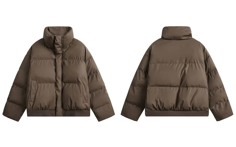 GONTHWID Solid Plain Thick Warm Padded Jacket