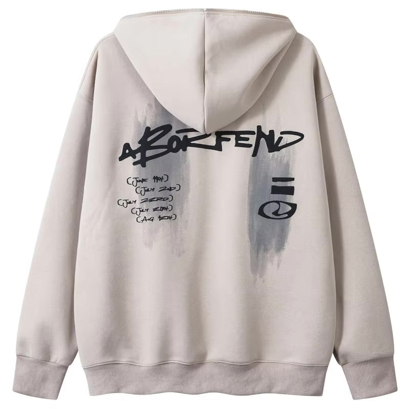 GONTHWID Graphic Printed Half Zip Up Hoodie