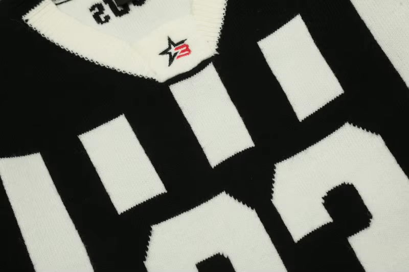 GONTHWID Knitted Patchwork Racing Sports Jumper