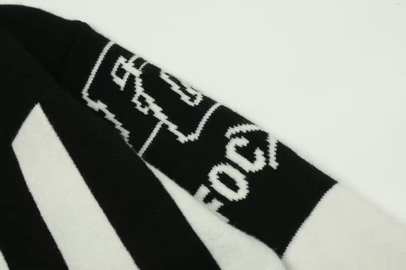 GONTHWID Knitted Patchwork Racing Sports Jumper