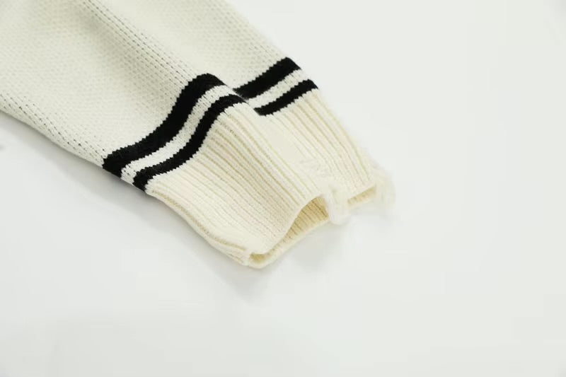 GONTHWID Ripped Hole Knitted Racing Sport Jumper