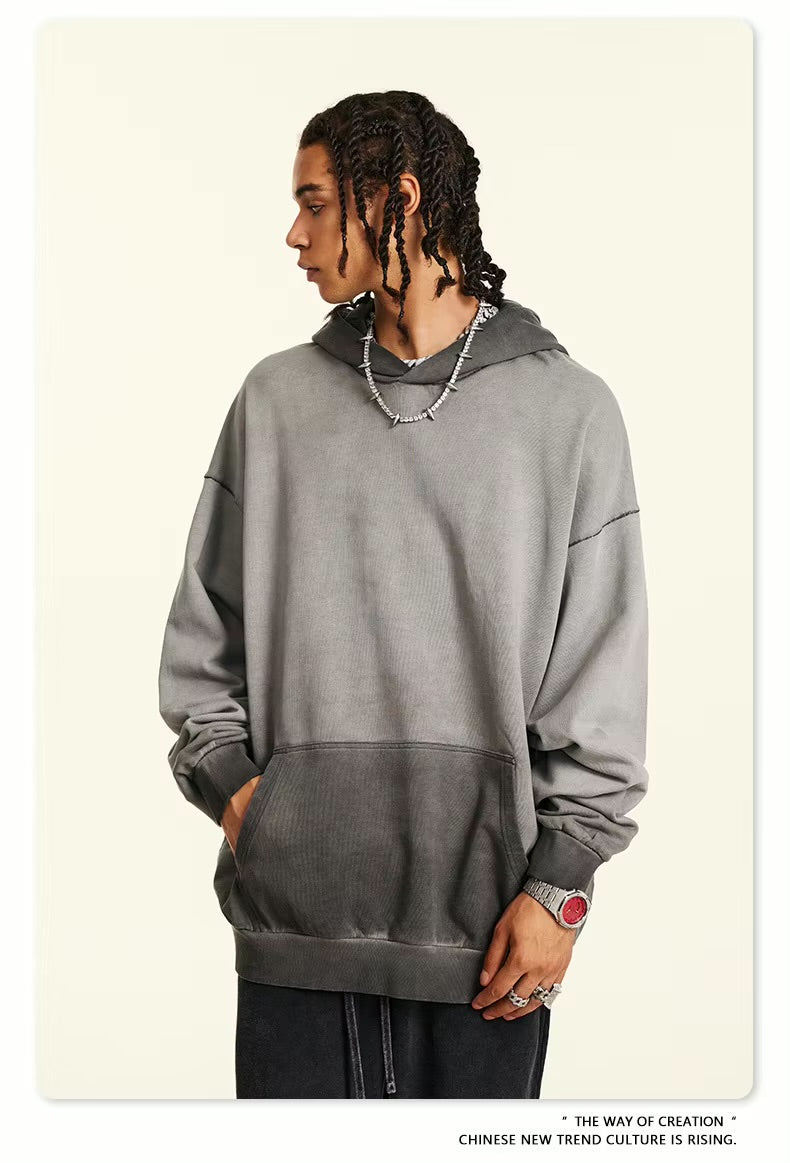 ZODF American Retro Washed Cotton Hoodie