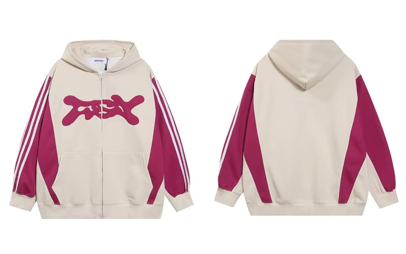 GONTHWID Embroidery Patch Oversized Hooded Sweatshirt