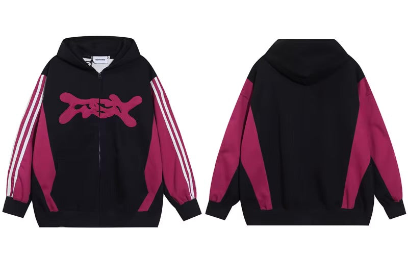 GONTHWID Embroidery Patch Oversized Hooded Sweatshirt
