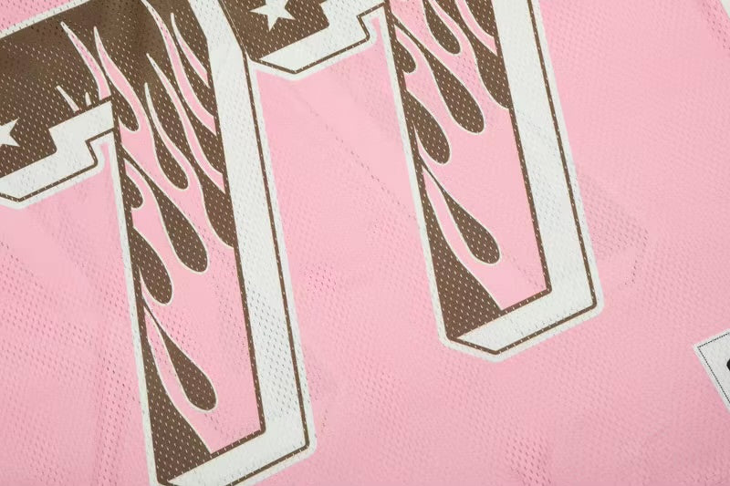GONTHWID Vintage Mesh Jersey Pink Oversized T-Shirt