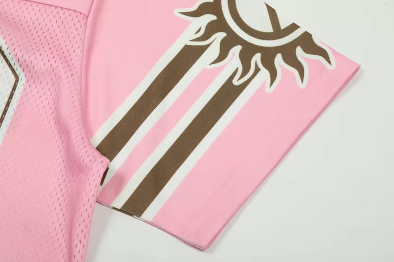 GONTHWID Vintage Mesh Jersey Pink Oversized T-Shirt
