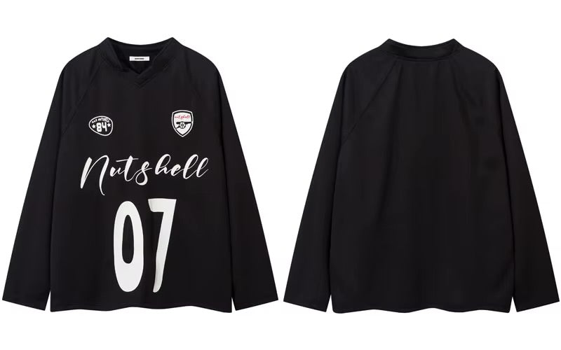 GONTHWID Graphic Printed Racing V-Neck Jerseys T-Shirt