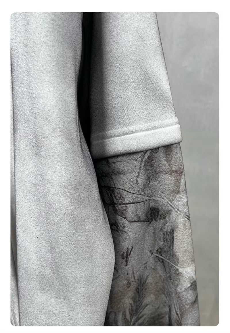 HY1139 Camouflage Sleeve Hooded Pullover
