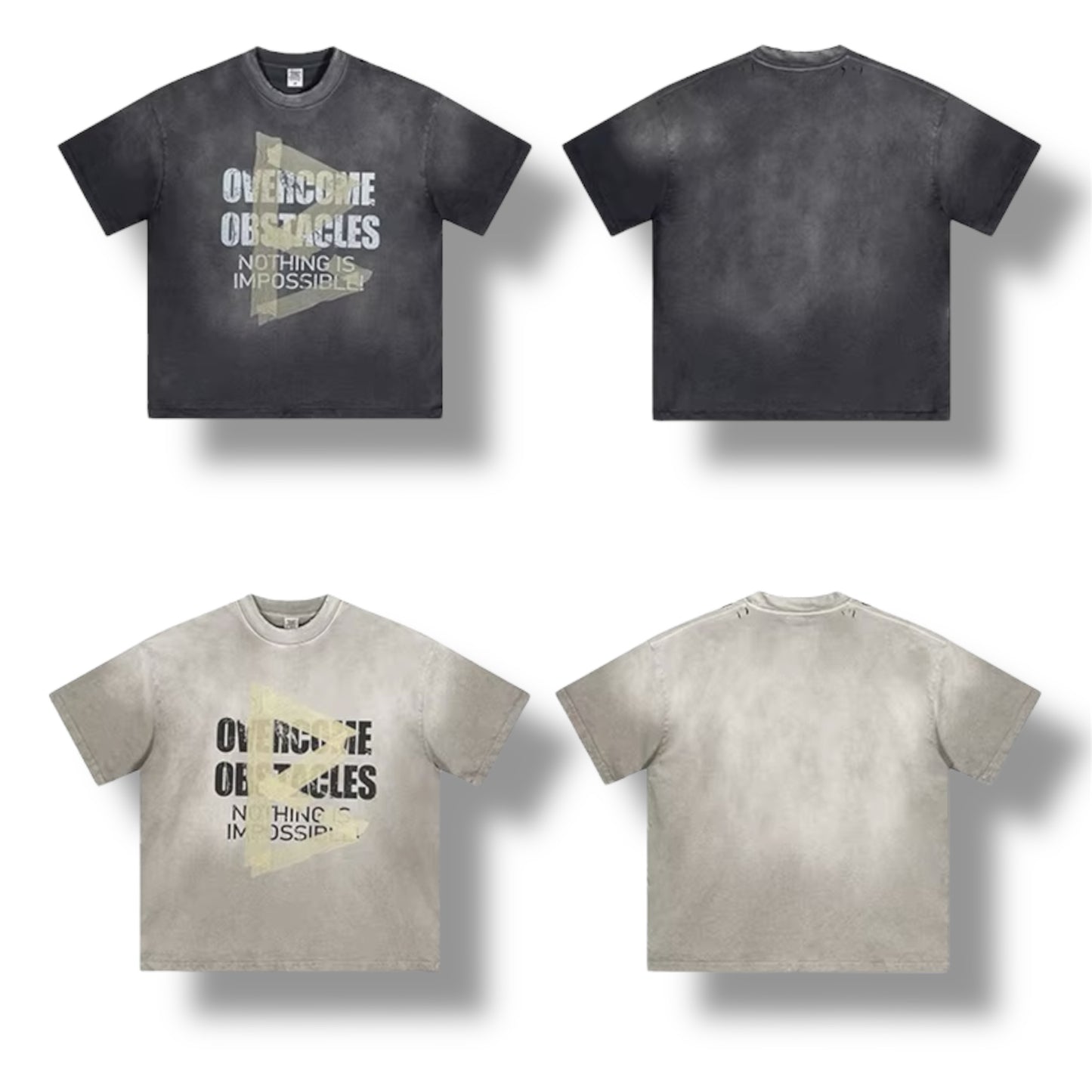 HY0846 Retro Loose Letters Printing Cotton T Shirt