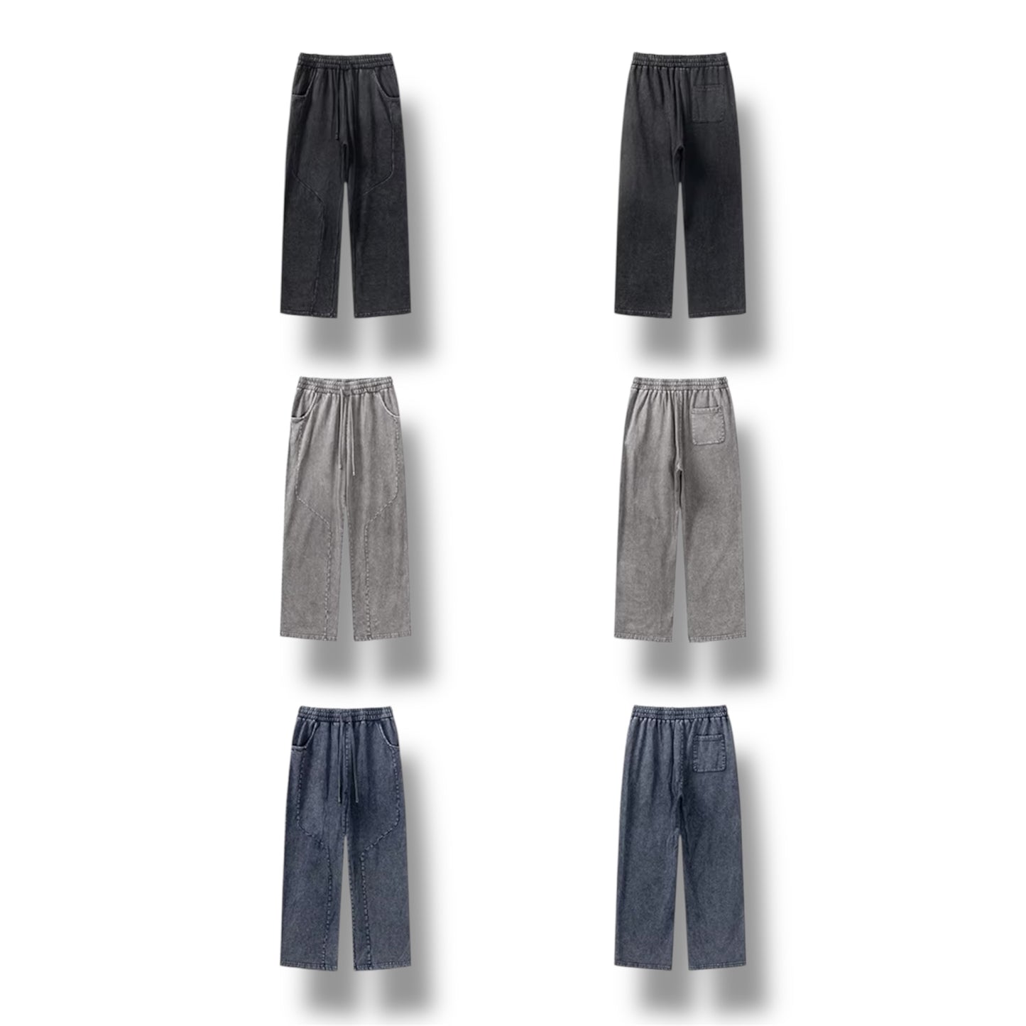 HY0830 330gsm Distressed Loose Trousers