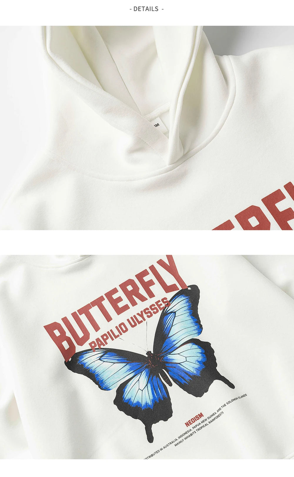 Butterfly Print Oversize High Streetwear Hoodie