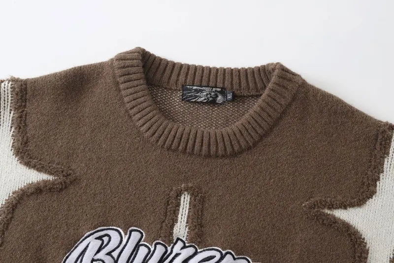 Knitted Ripped Holes Jumpers Streetwear Sweater