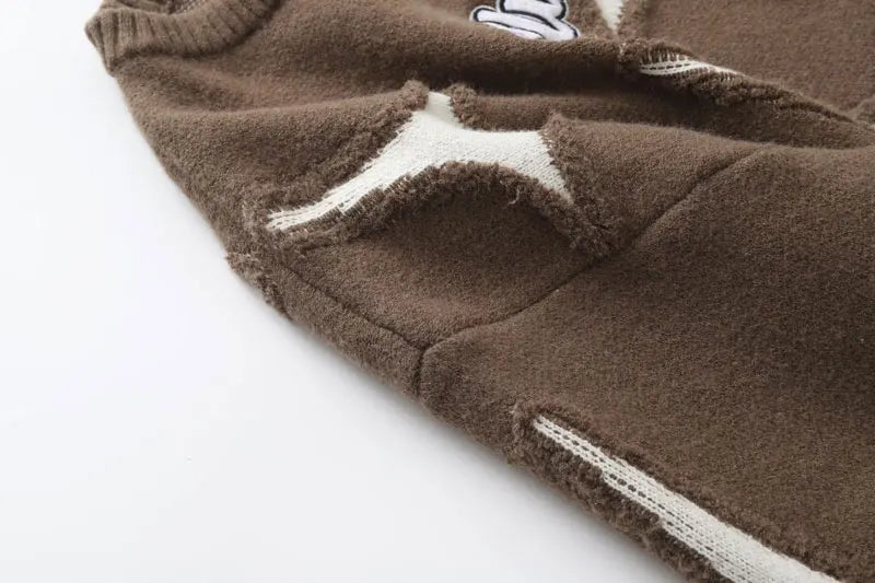 Knitted Ripped Holes Jumpers Streetwear Sweater