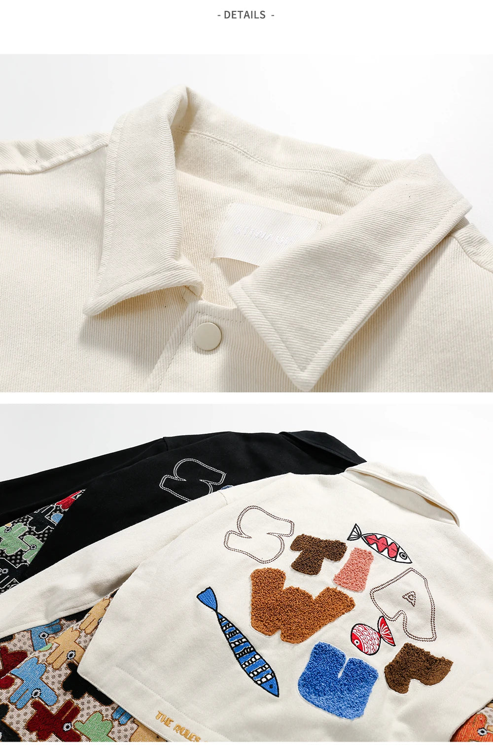 Furry Embroidery Patchwork Cotton Jacket
