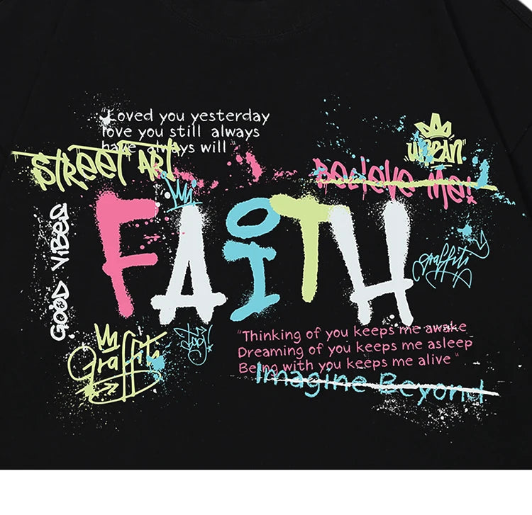 Tiny Spark Letter Rainbow Graphic T Shirt