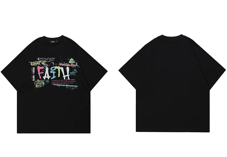 Tiny Spark Letter Rainbow Graphic T Shirt