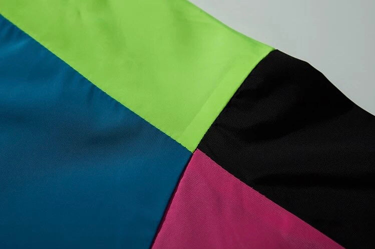 Tiny Spark Retro Color Block Patchwork unisex Jacket