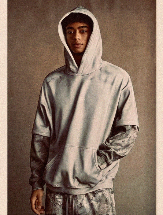 HY1139 Camouflage Sleeve Hooded Pullover