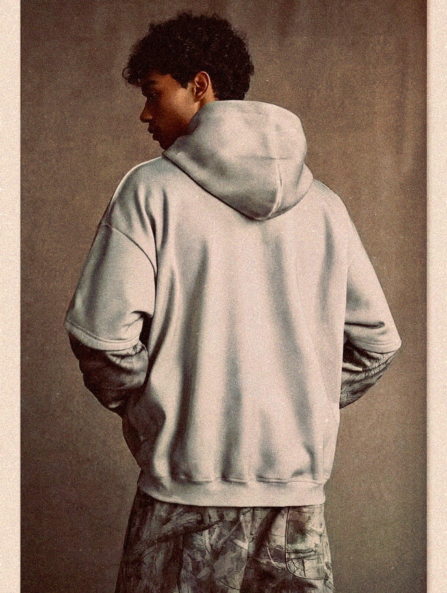 HY1139 Camouflage Sleeve Hooded Pullover