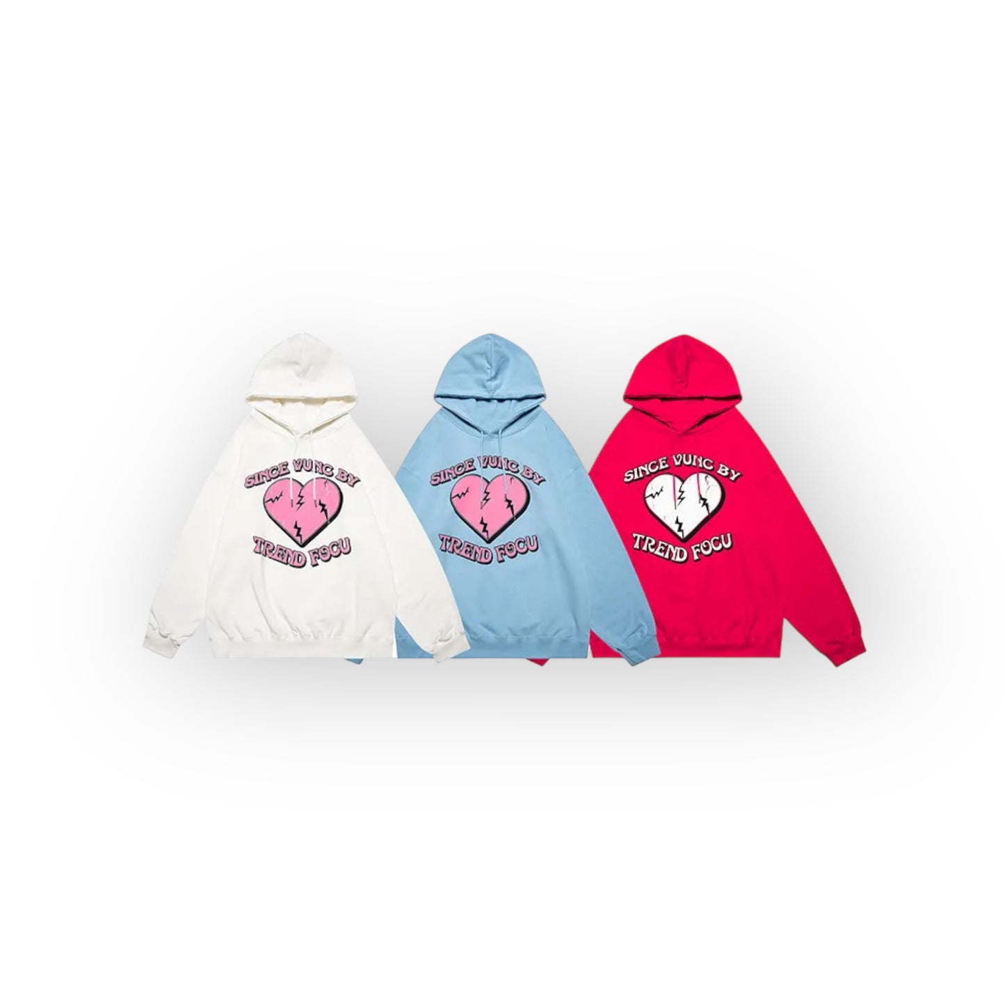 Aolamegs Cracked Heart Graphic Letter Print Hoodies