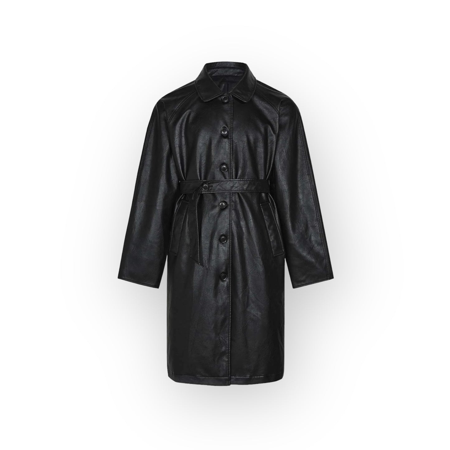 MADE EXTREME Maillard PU Leather Mid Length Coat