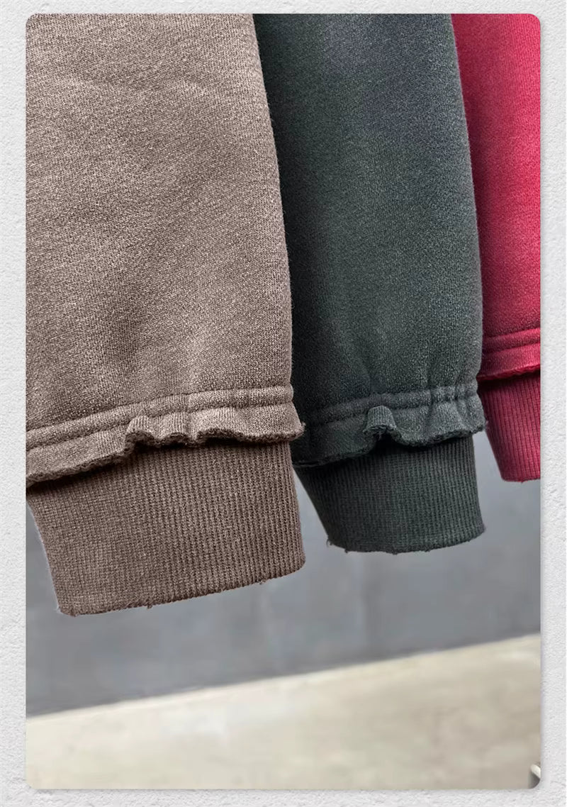 HY1117 Ripped Distressed Hooded Pullover