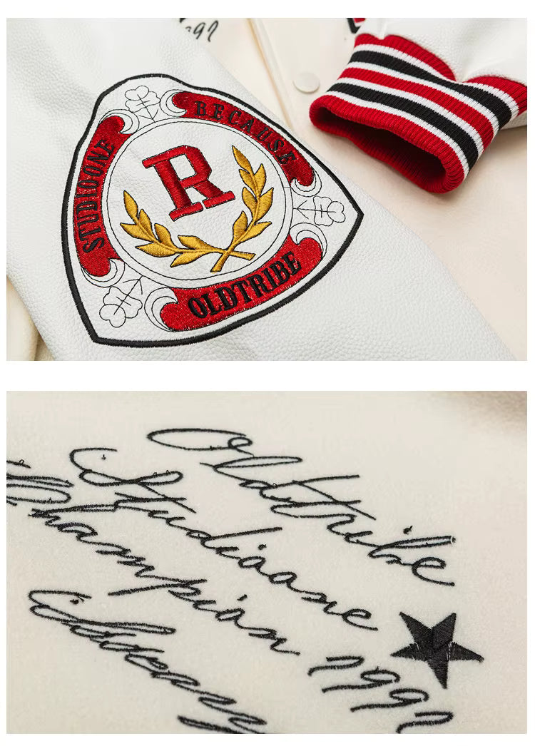Award Letter M Embroid Bomber Jacket
