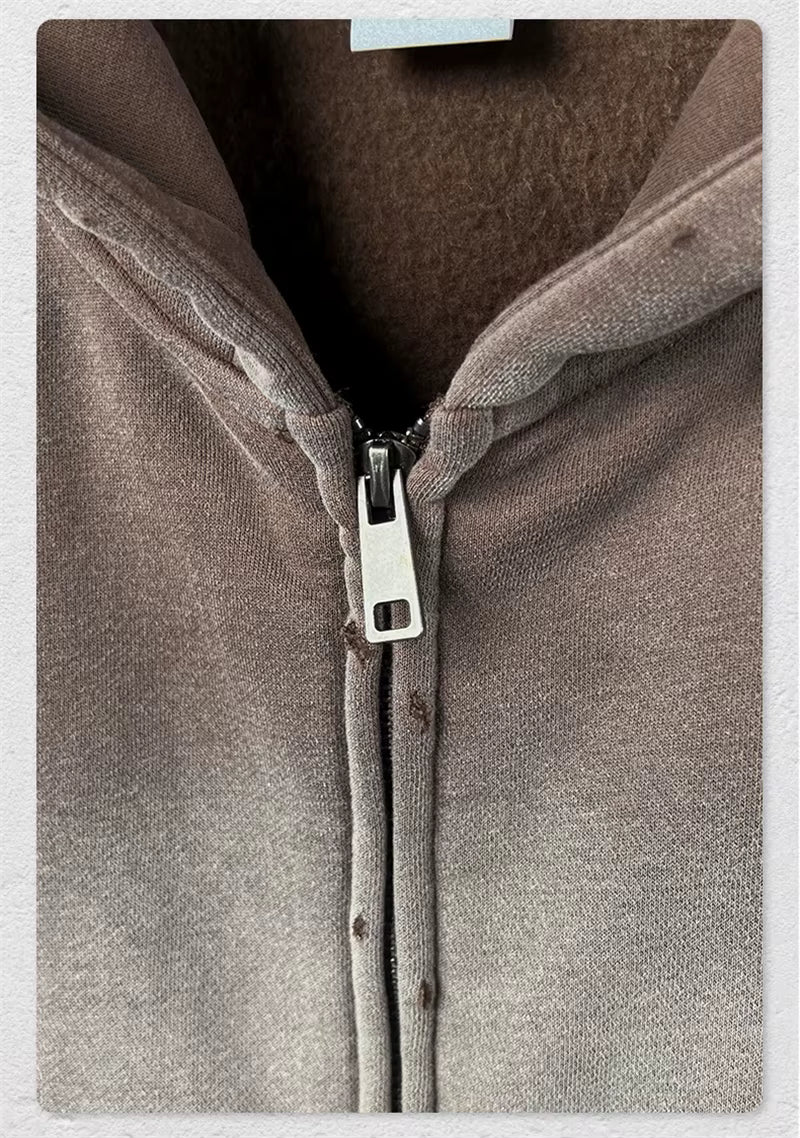 HY1117 Ripped Distressed Hooded Pullover