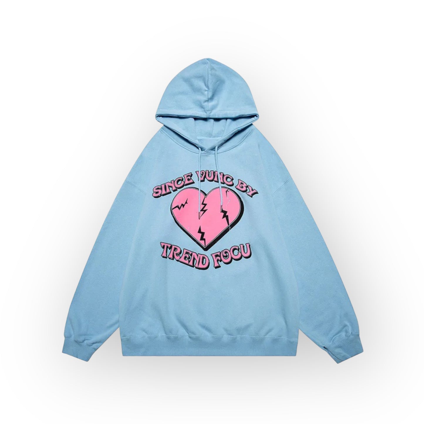 Aolamegs Cracked Heart Graphic Letter Print Hoodies