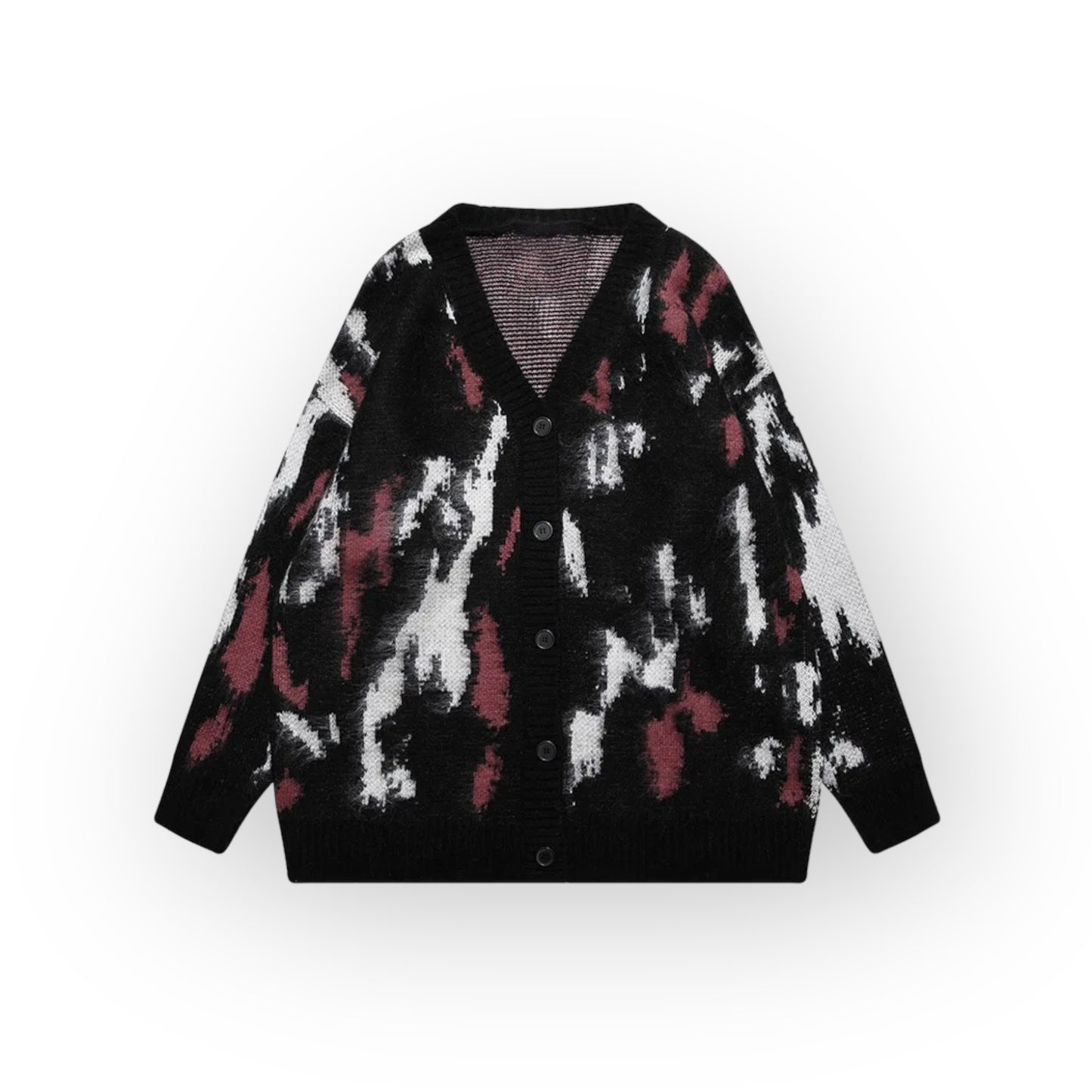Aolamegs Colorblock Jacquard Mohair Sweater Jackets