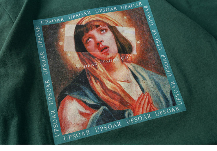Tiny Spark Virgin Mary Printed Short Sleeve T-shirt