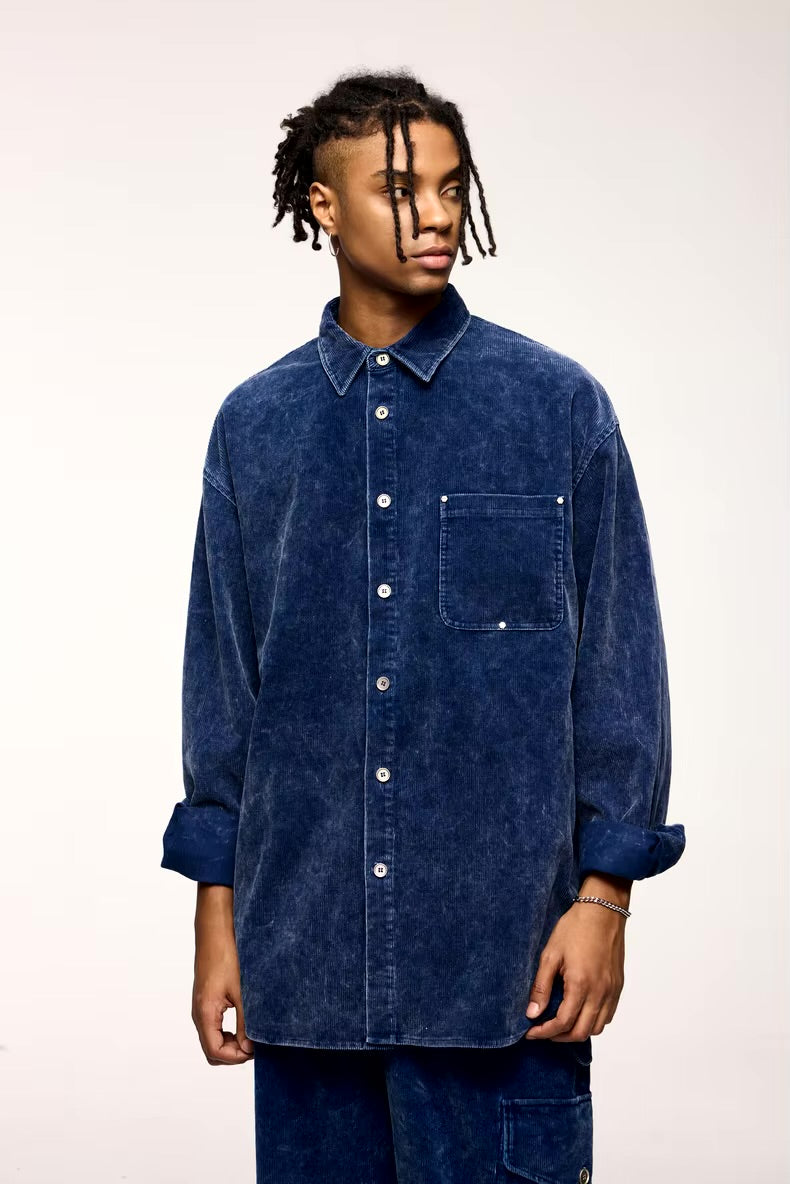 INFLATION Washed Faded Corduroy Shirts