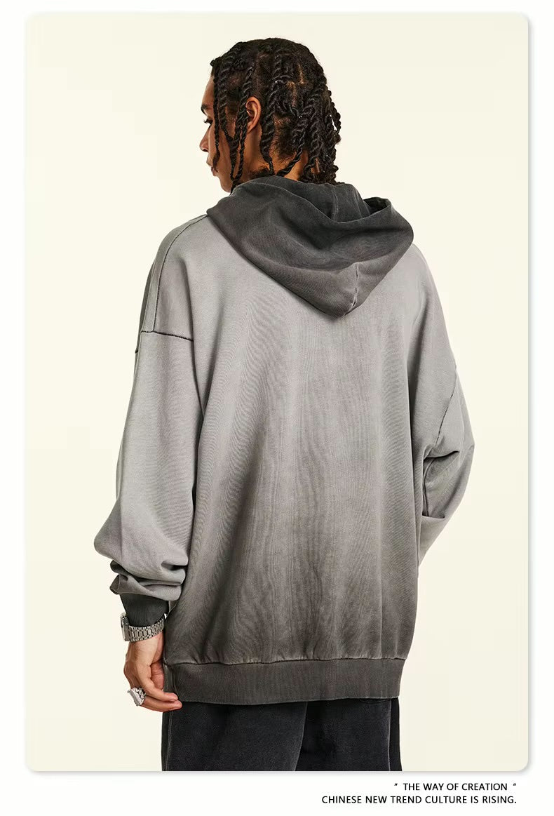 ZODF American Retro Washed Cotton Hoodie