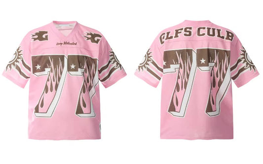 GONTHWID Vintage Mesh Jersey Pink Oversized T-Shirt