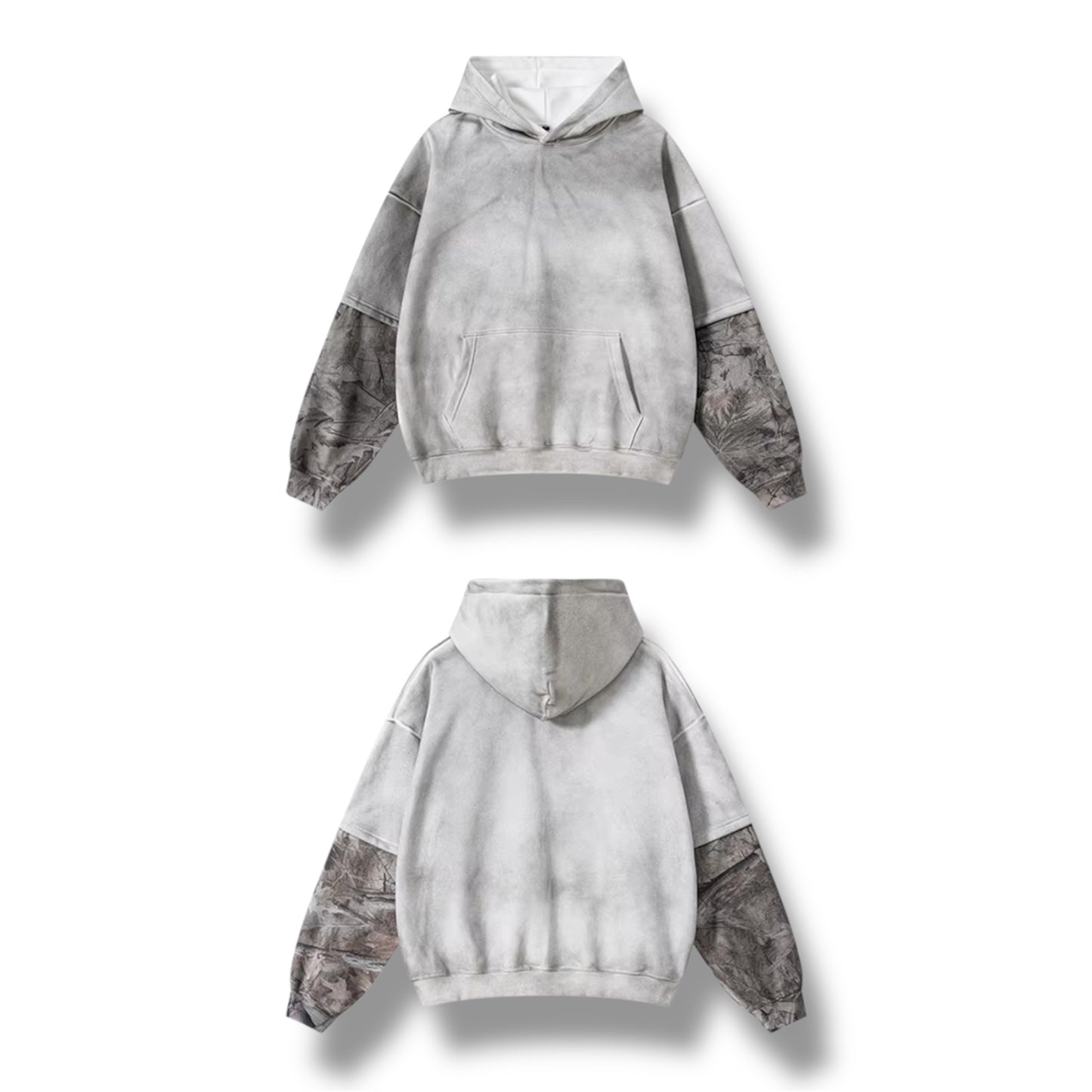 HY1139 Camouflage Sleeve Hooded Pullover