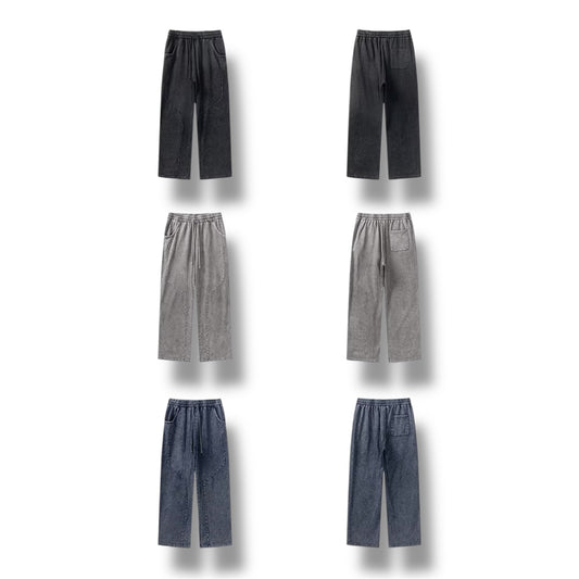 HY0830 330gsm Distressed Loose Trousers