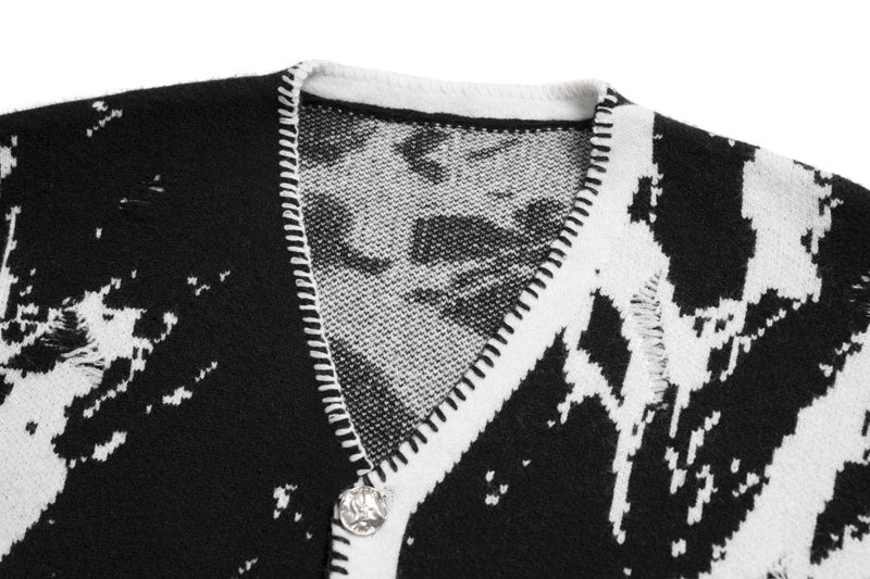 GONTHWID Ripped Hole Cardigan Sweater