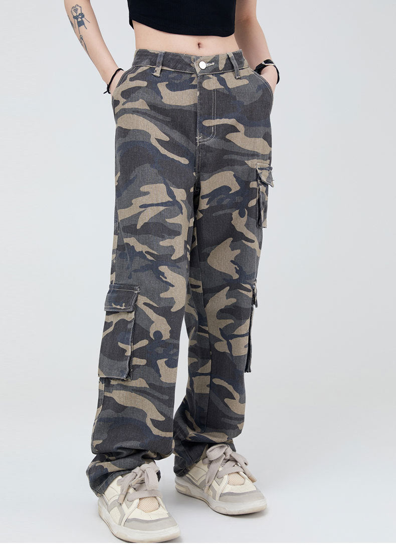 MADEEXTREME Loose fitting camouflage casual pants