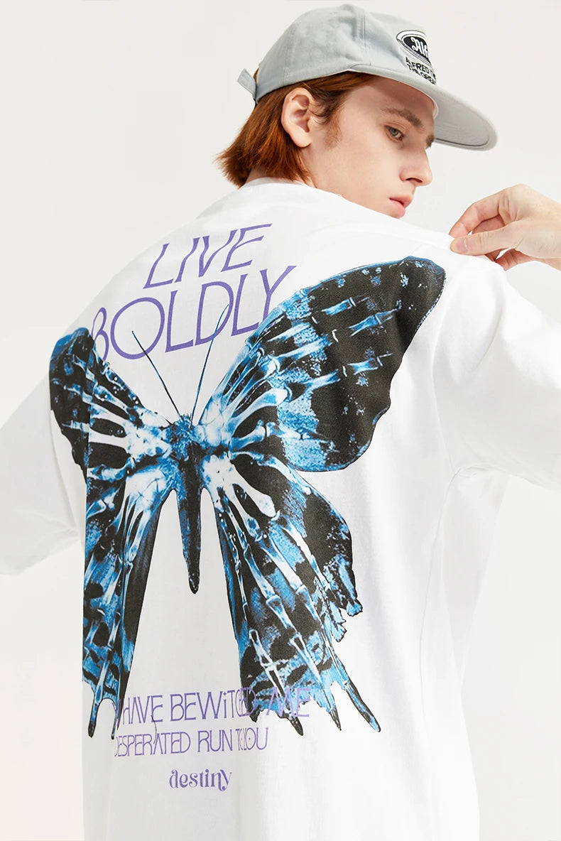 INFLATION X-Ray Butterfly Printed T-shirt