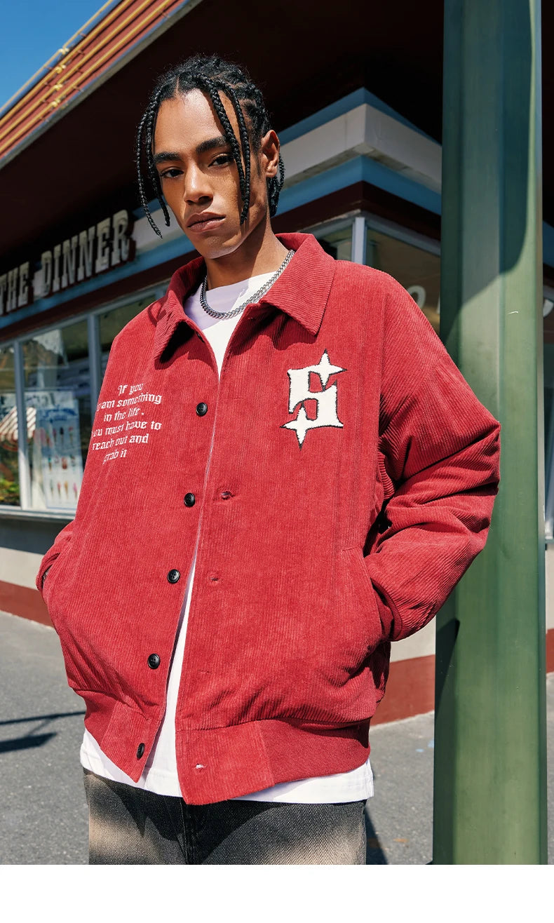 INFLATION Corduroy Varsity Jacket Bomber