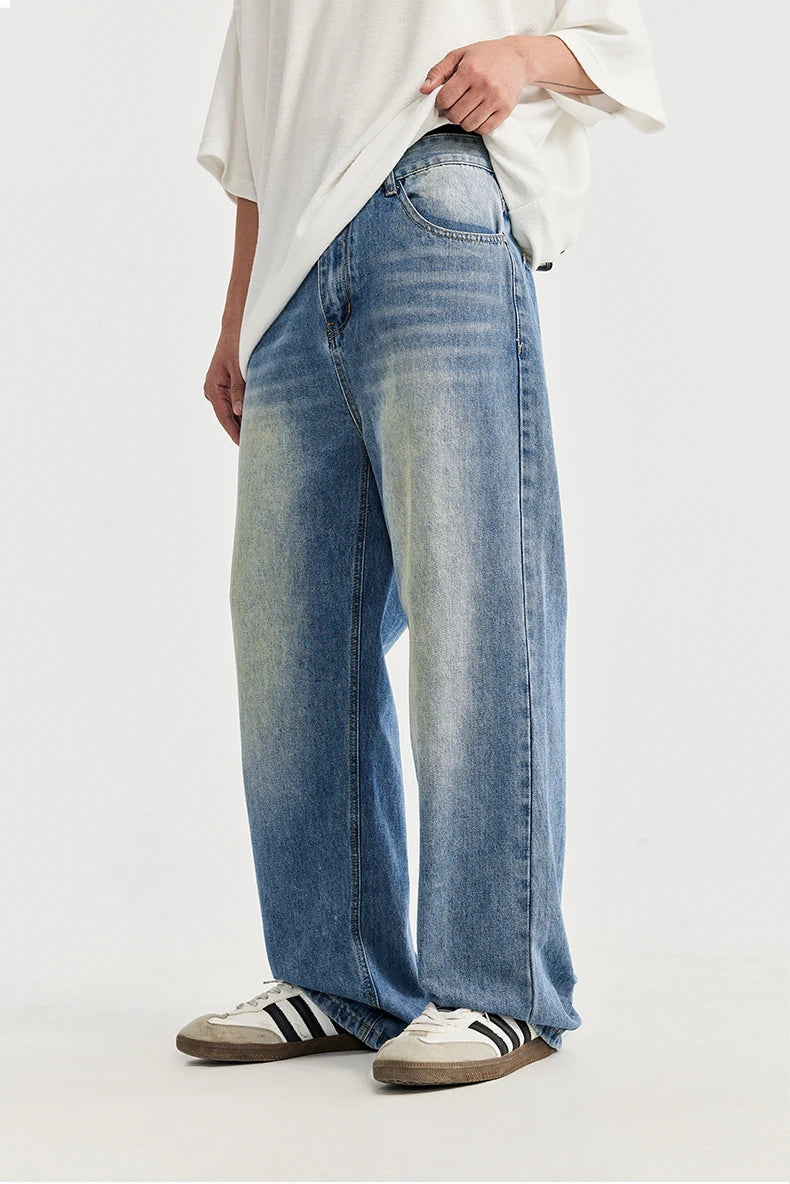 INFLATION Wash Blue Loose Fit Denim Pants