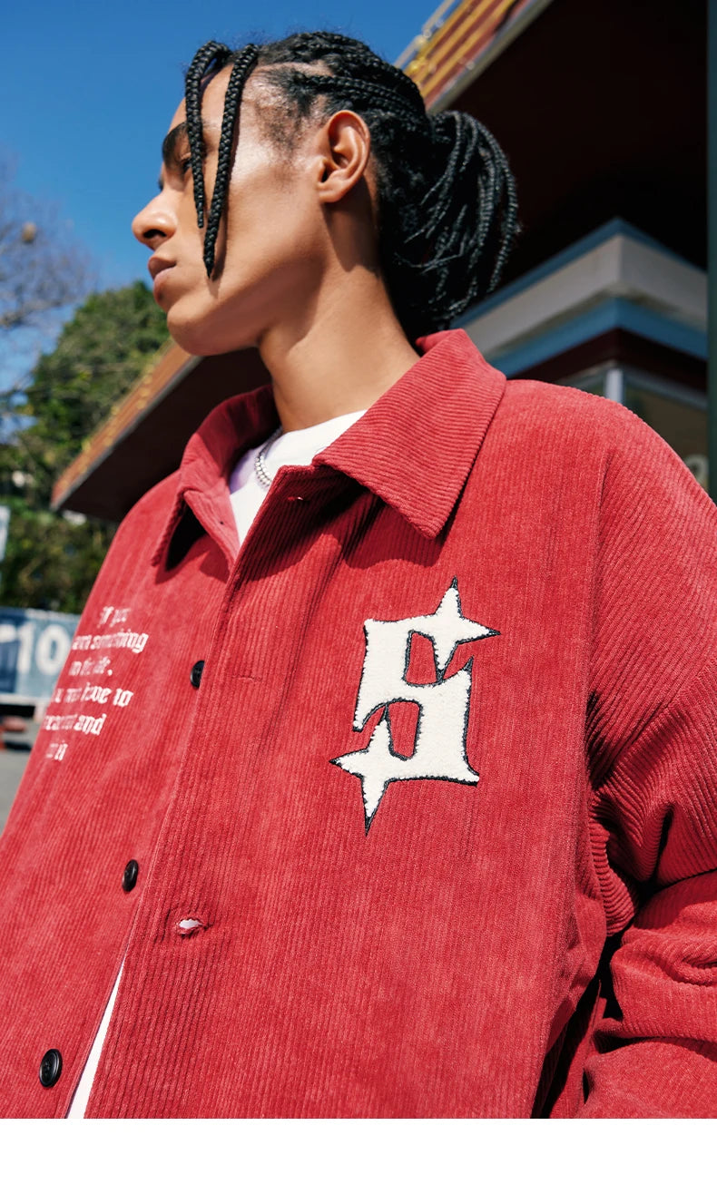 INFLATION Corduroy Varsity Jacket Bomber