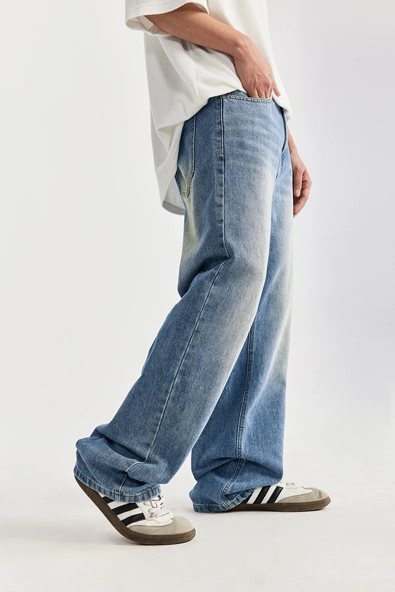 INFLATION Wash Blue Loose Fit Denim Pants