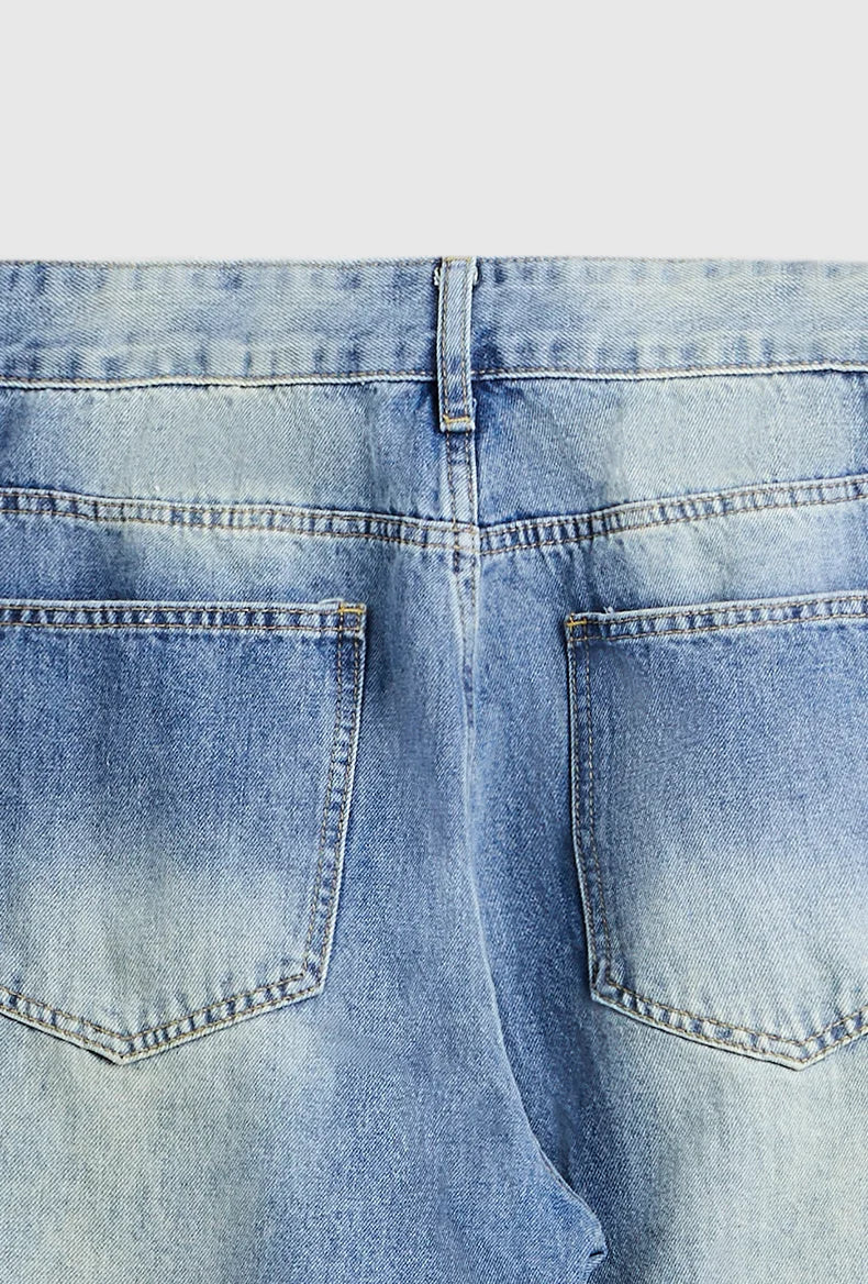 INFLATION Wash Blue Loose Fit Denim Pants